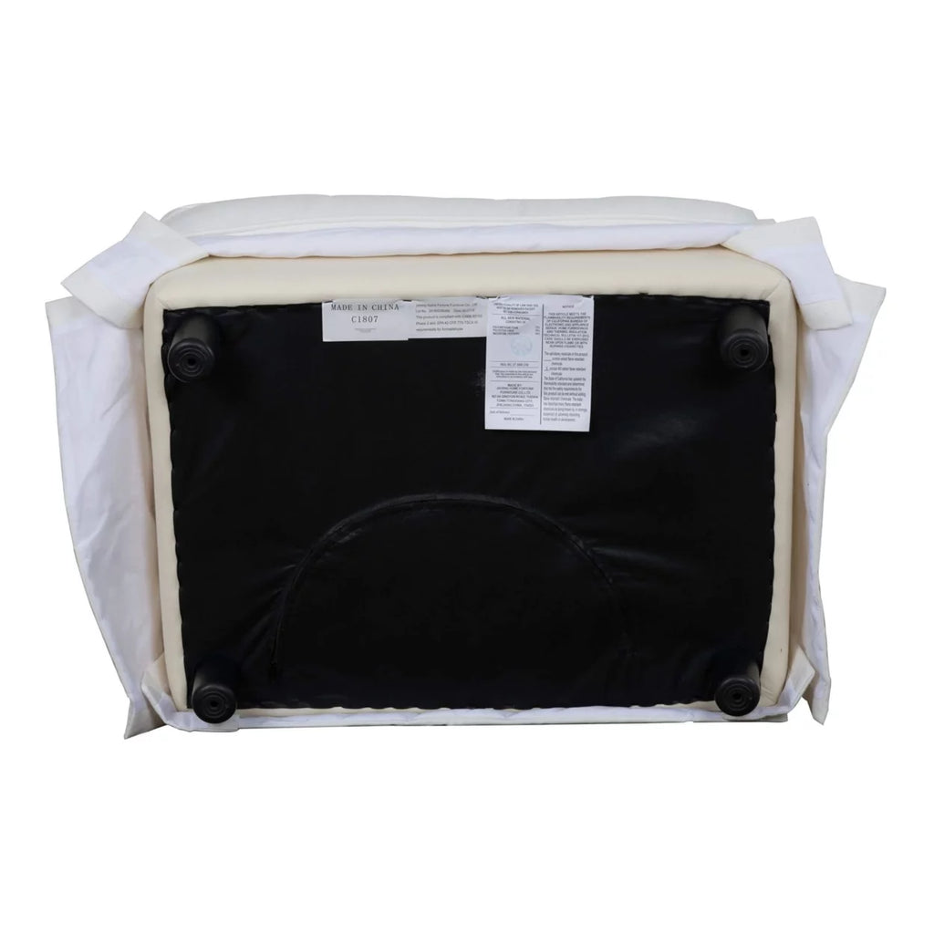 White Upholstered Ottoman B8563