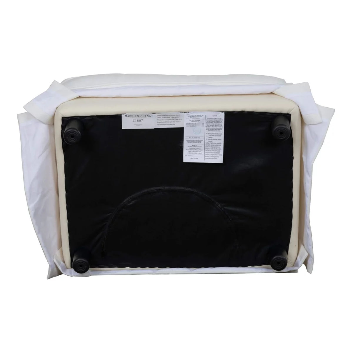 White Upholstered Ottoman B8563
