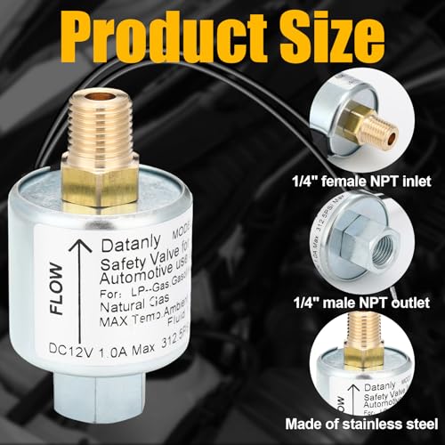 12 Volt LPG Propane Solenoid Valve 1/4" NPT 180 Degree Stainless Steel M94605