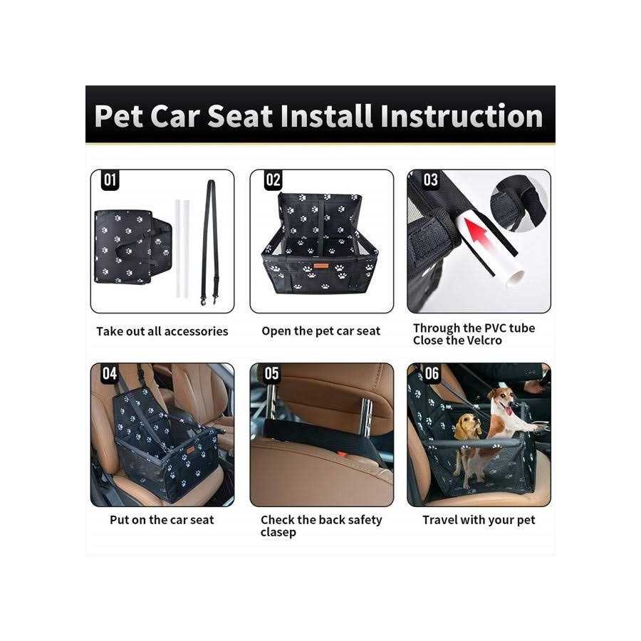 Portable Dog Booster Car Seat with Safety Leash Y4382