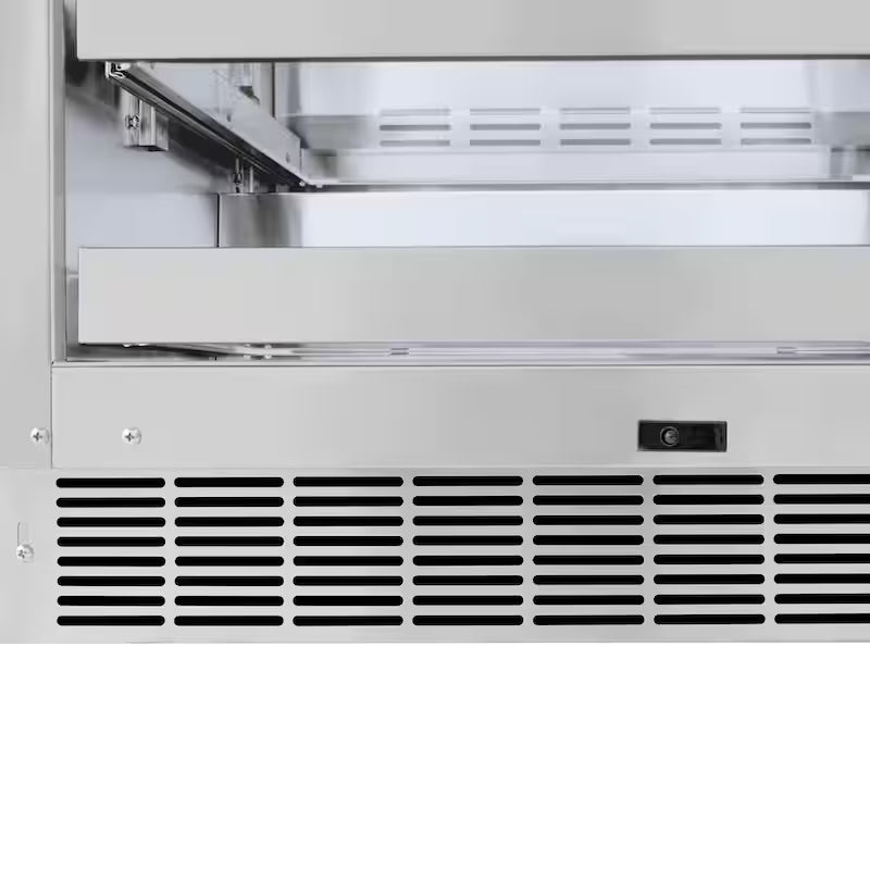 24 in. Single Zone 151-Can Beverage Fridge with Glass Door in Stainless Steel C64207