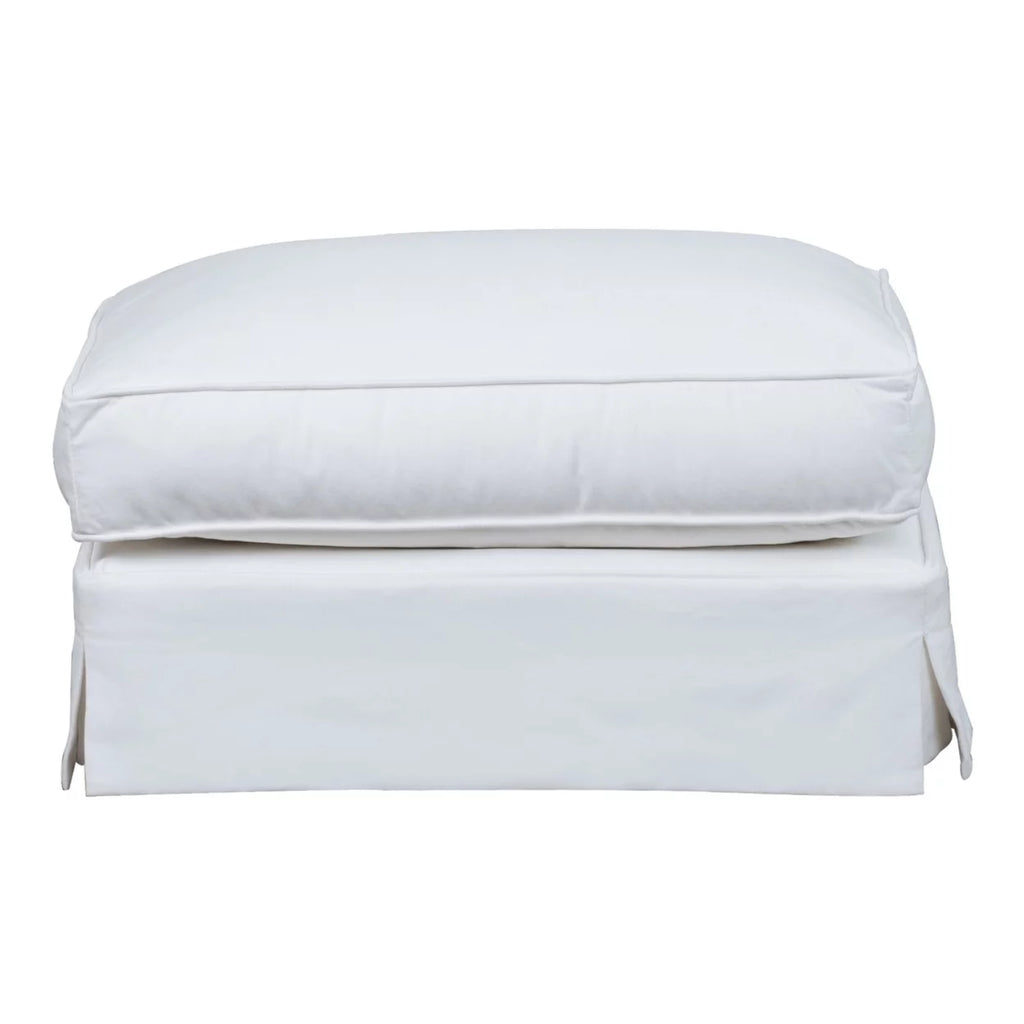 White Upholstered Ottoman B8563