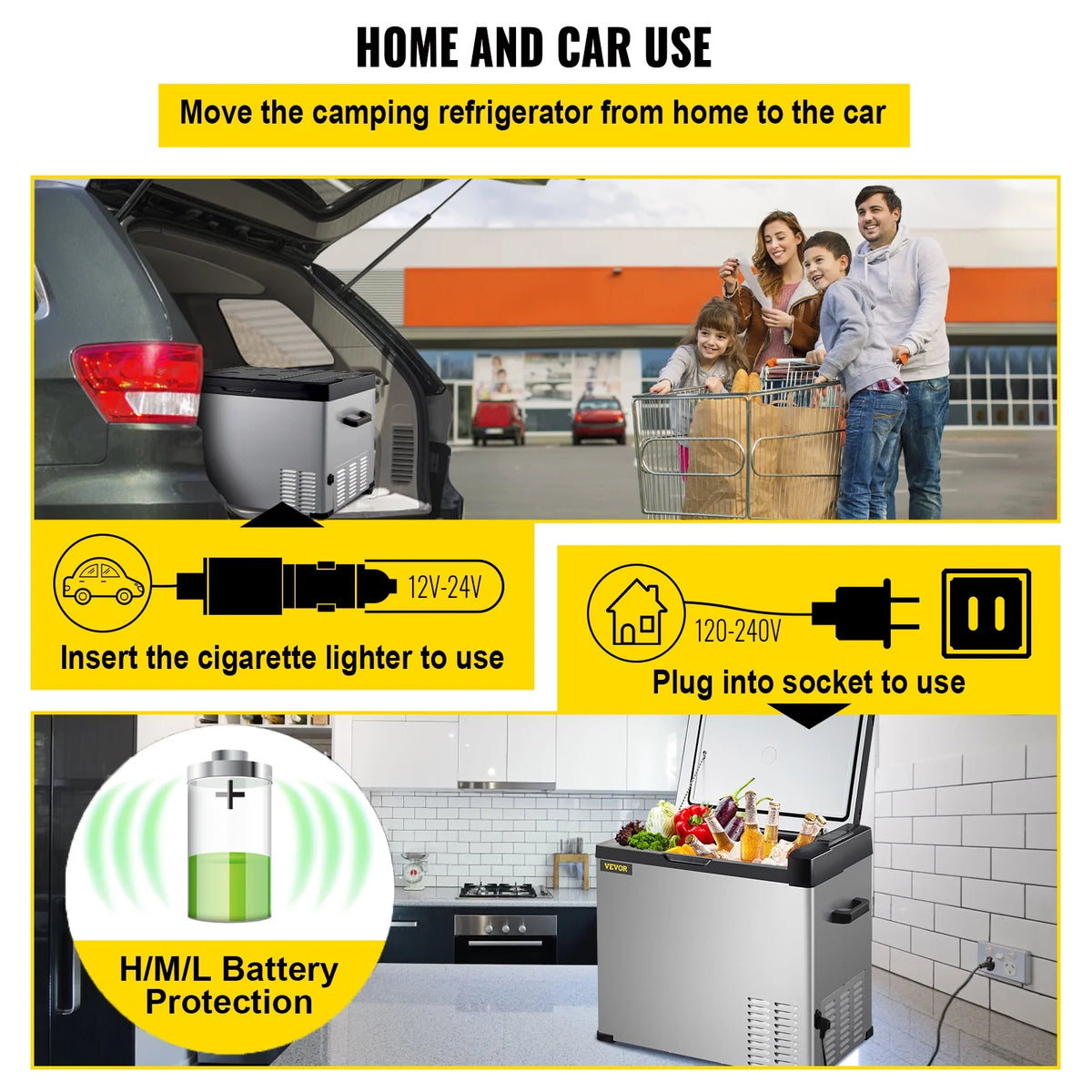 12volt Car Refrigerator Portable Freezer 53Qt V2943