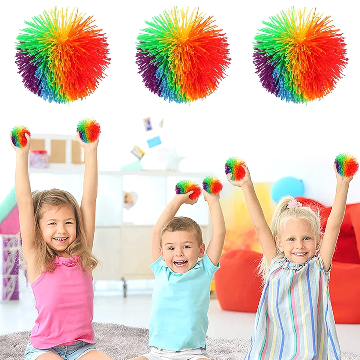 12pcs Silicone Stringy Balls Sensory Splat Balls A84730