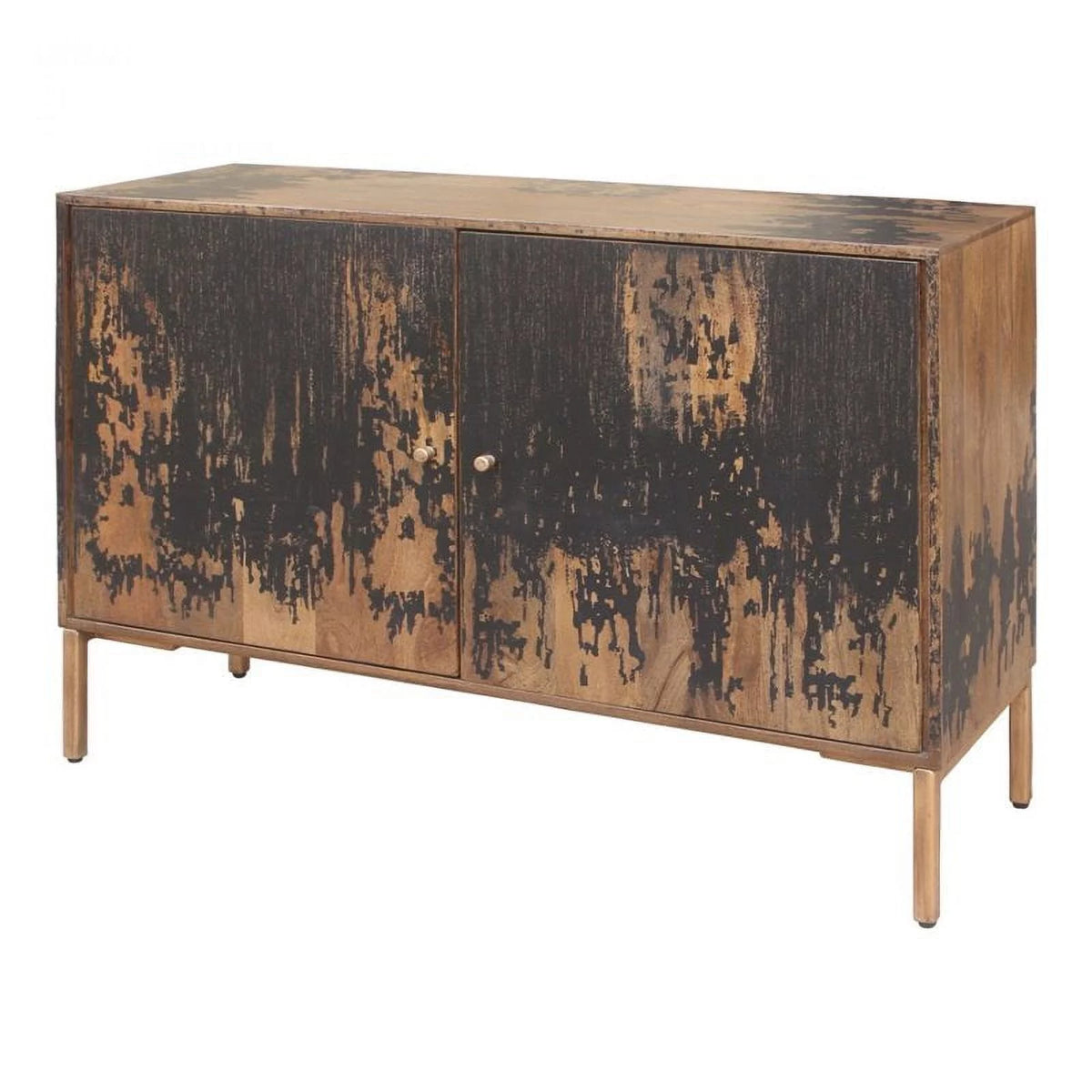 Black Mango Wood & Metal Small Sideboard Z17638
