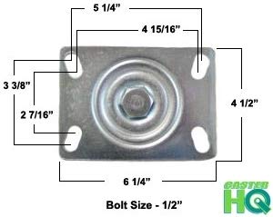 12 x 3 Heavy Duty Swivel Caster with Red Polyurethane Wheel Q696