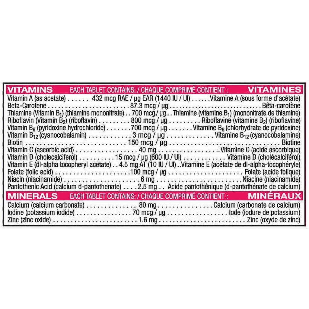 Chewable Multiple Vitamins 220 Tablets E627
