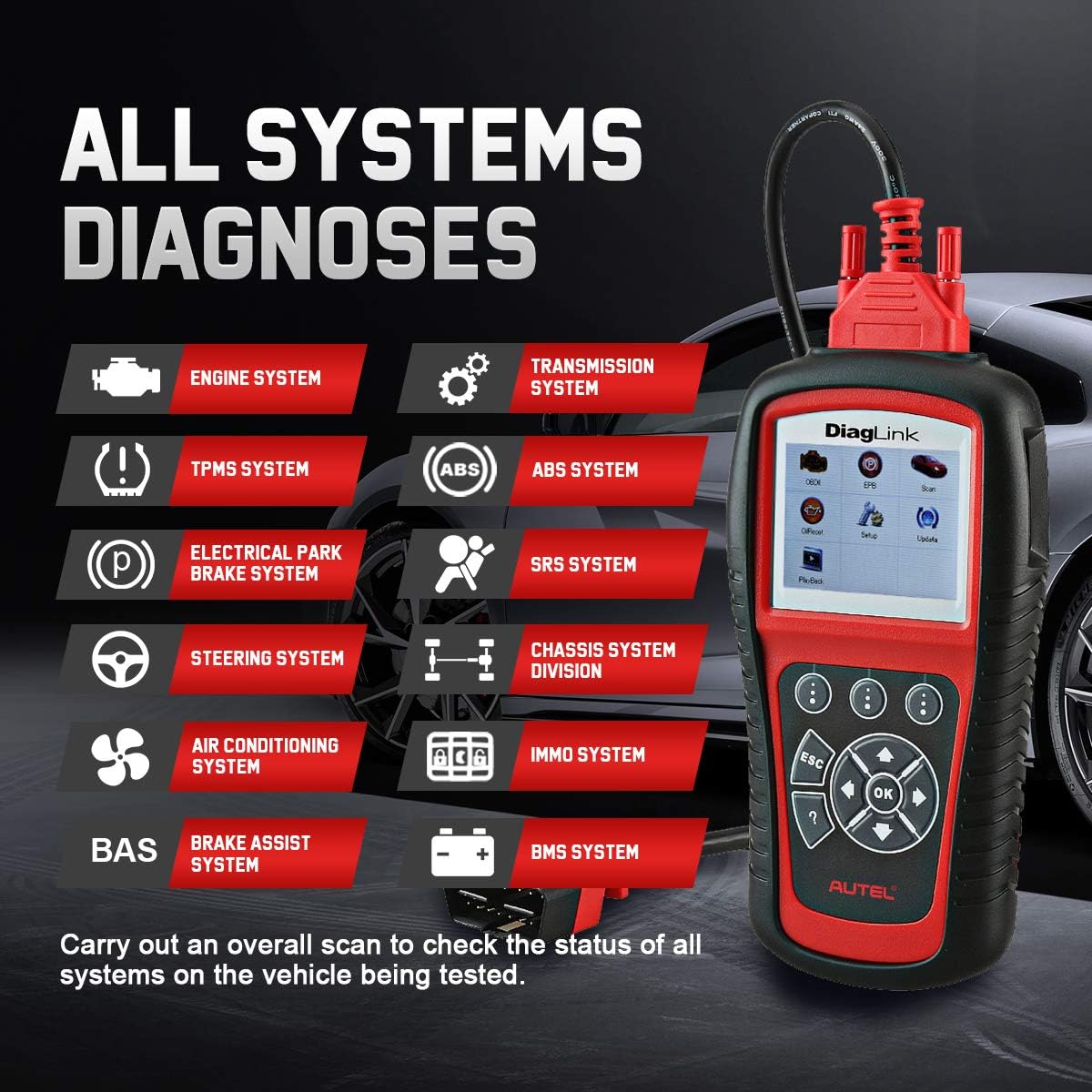 OBD2 Code Reader Diagnostic Tool for ABS, SRS, Engine, Transmission S248