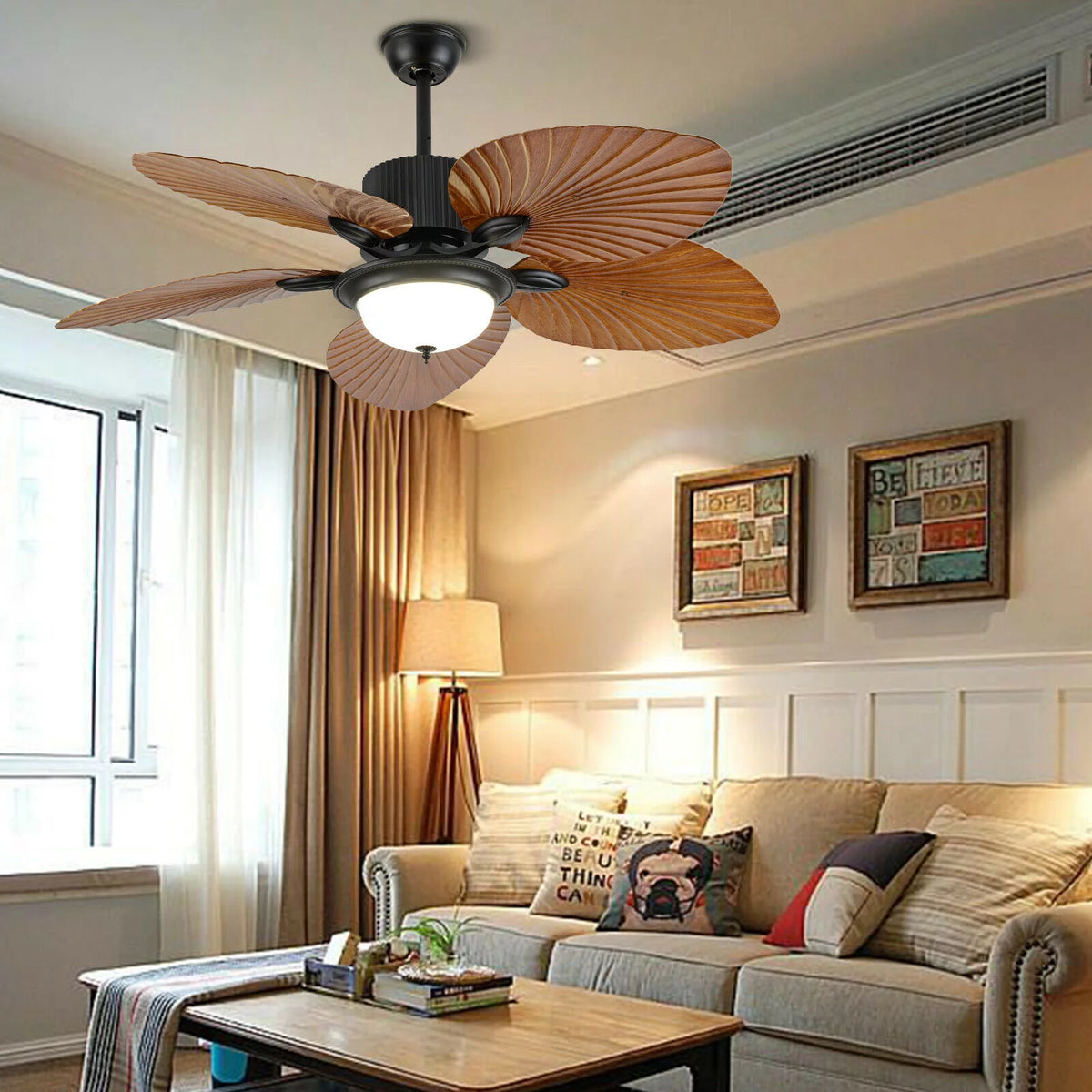 52" Indoor Outdoor Ceiling Fan with LED Light L474450